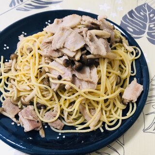 豚とキノコの和風パスタ〜柚子胡椒風味〜